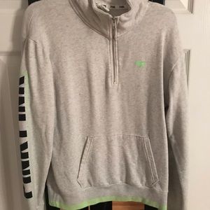 PINK 1/4 zip pullover sweater